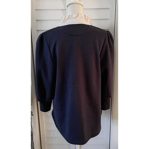 Pomander Place Tuckernuck Charlotte Terry Top Ruffle Collared Sweatshirt M - Picture 7 of 10